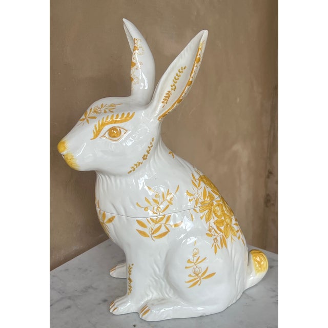 Italian Ceramic Bunny Rabbit Cookie Jar For Sale - Image 10 of 15