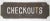 Circa 1950s Wood Raised Letter Checkouts Sign For Sale - Image 4 of 7