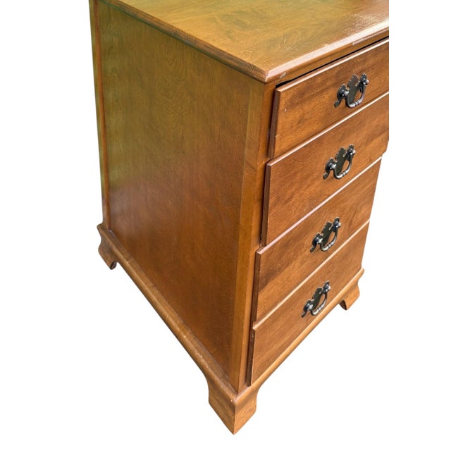 1960s Ethan Allen Early American Traditional Maple and Birch Writing Desk For Sale - Image 5 of 7