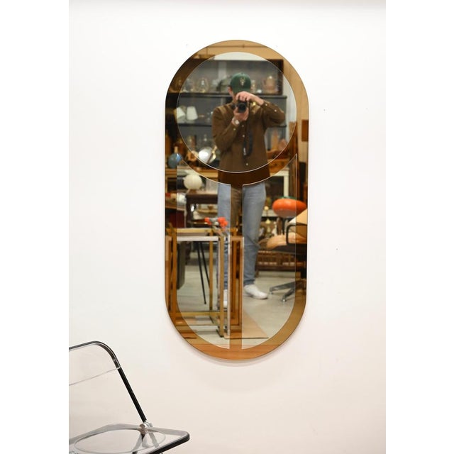 Large Triple Bronze Colored Mirror by Crystal Art, Italy, 1970s For Sale - Image 16 of 18