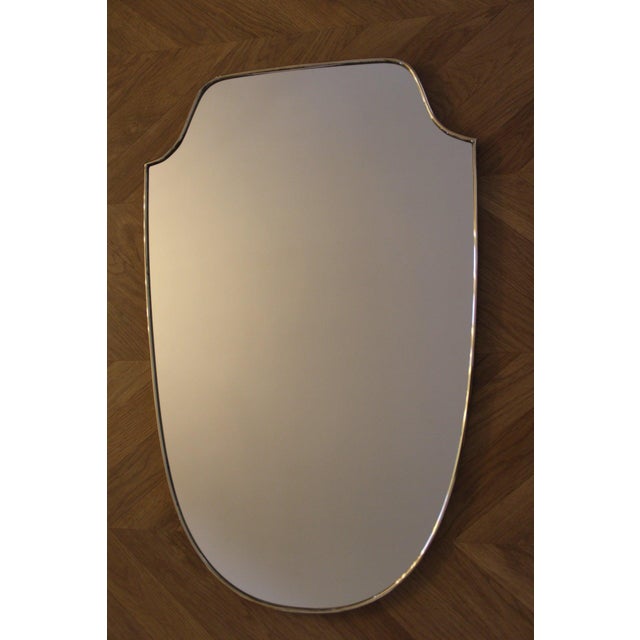 Brass Wall Mirror in the style of Gio Ponti, 1950s For Sale - Image 14 of 18