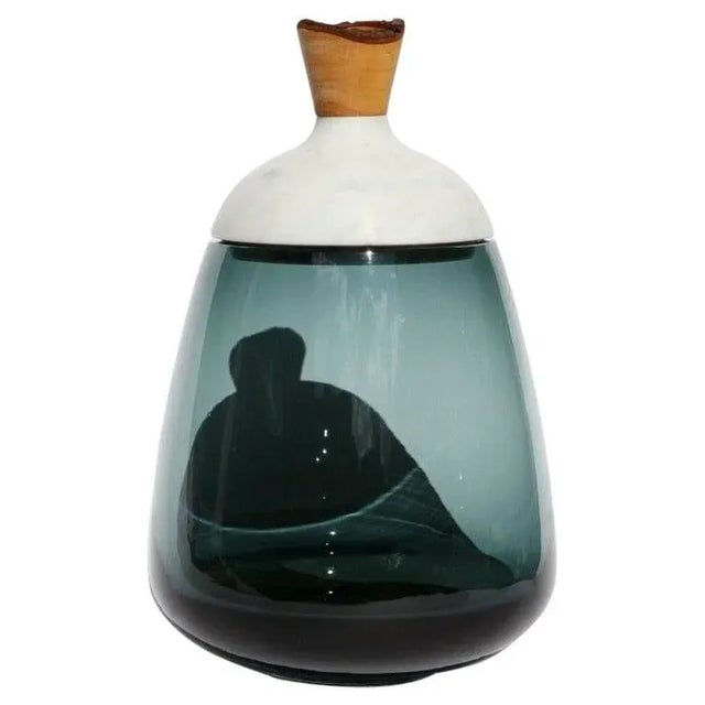 Blue and Marble Terra Stacking Vase by Pia Wüstenberg For Sale - Image 10 of 10