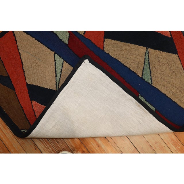Zabihi Collection American Hooked Abstract Scatter Square Rug For Sale In New York - Image 6 of 8