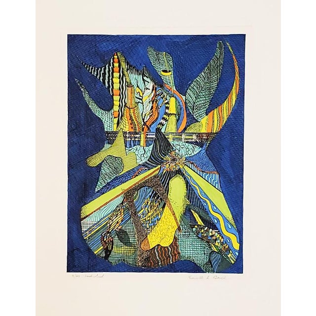 Everett Ball, Dream Tower in the Night, circa 1975 Lithograph enhanced with watercolor on art paper Signed, numbered,...