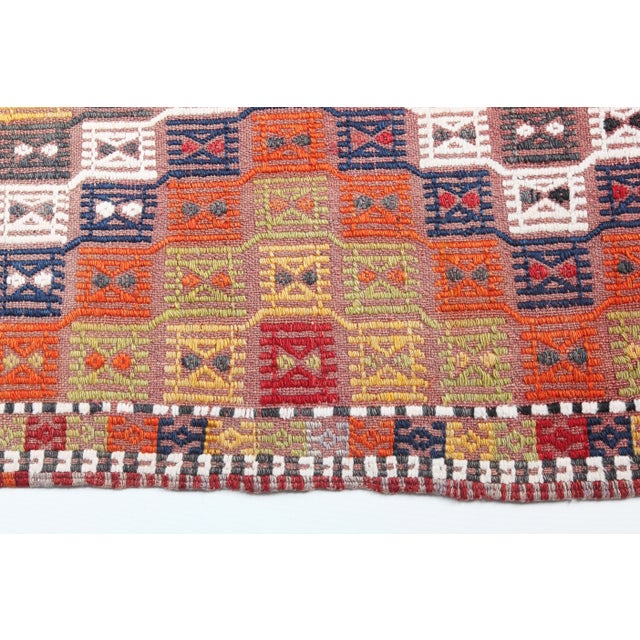 1940s Handmade Flatweave Multi Color Tones Vintage Cicim Kilim For Sale - Image 9 of 11