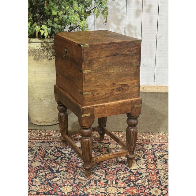 Brown Nautical Teak Bottle Chest on a Stand For Sale - Image 8 of 13