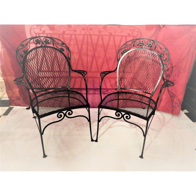 Salterini Salterini Rose Leaf Pattern Patio Settee & 2 Chairs For Sale - Image 4 of 12