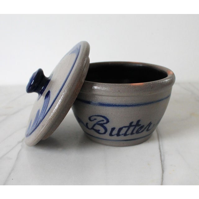 Vintage Rowe Pottery Works Butter Lidded Dish / Crock For Sale - Image 10 of 12