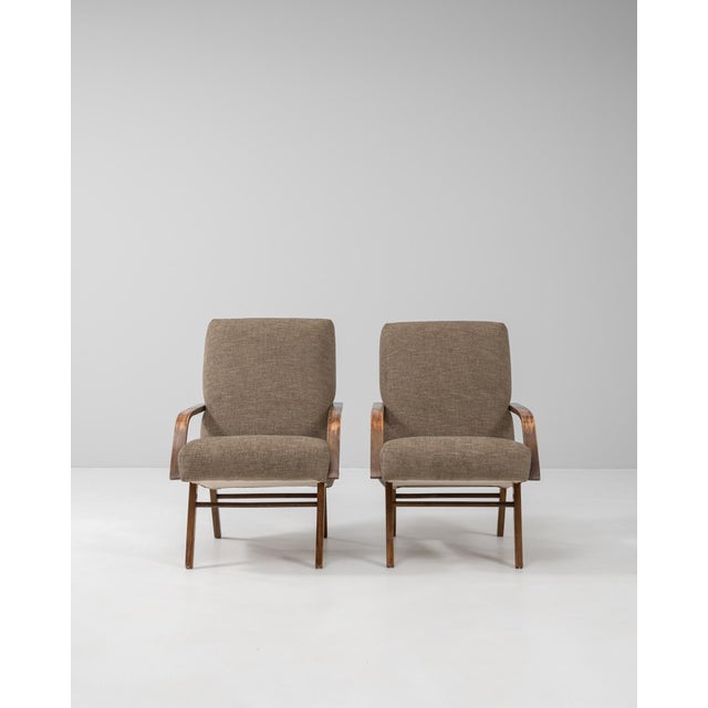 Mid-Century Modern 1960s Czech Upholstered Armchairs By TON - A Pair For Sale - Image 3 of 18