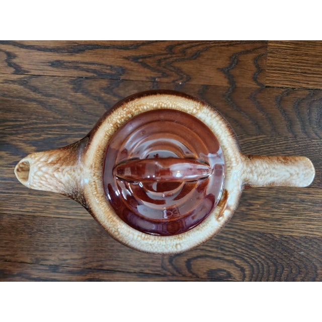 Mid-Century Modern Mid Century 1970s Vintage McCoy Pottery Brown Drip Tea Pot For Sale - Image 3 of 11