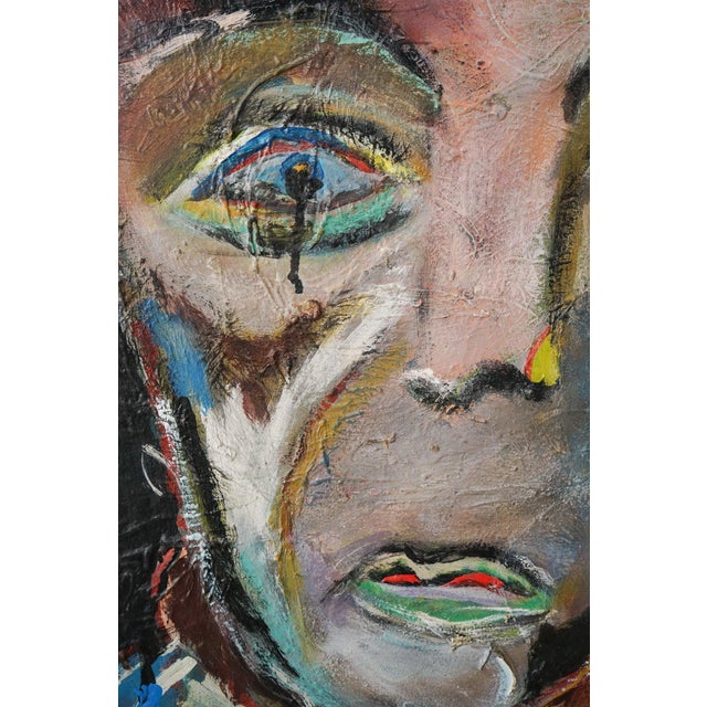 Tello, Expressionist Portrait, Late 20th Century, Oil on Board, Framed For Sale - Image 4 of 10