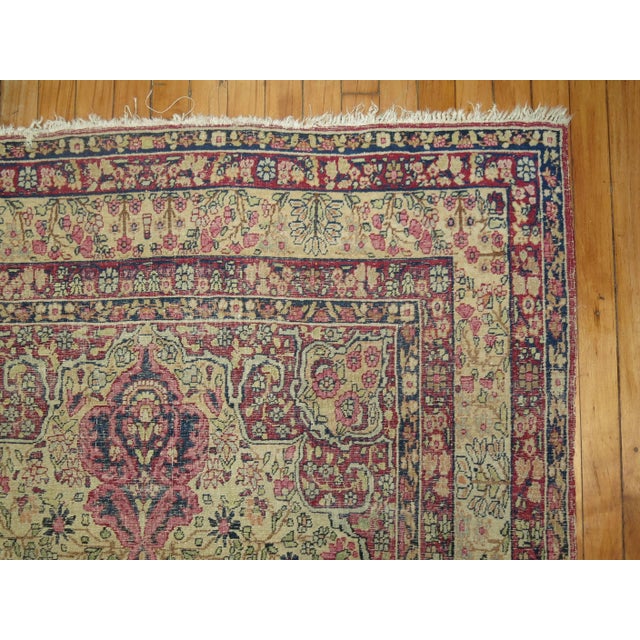 Zabihi Collection Distressed Antique Lavar Kermanshah 19th century Rug - 4' x 6'4" For Sale - Image 10 of 10