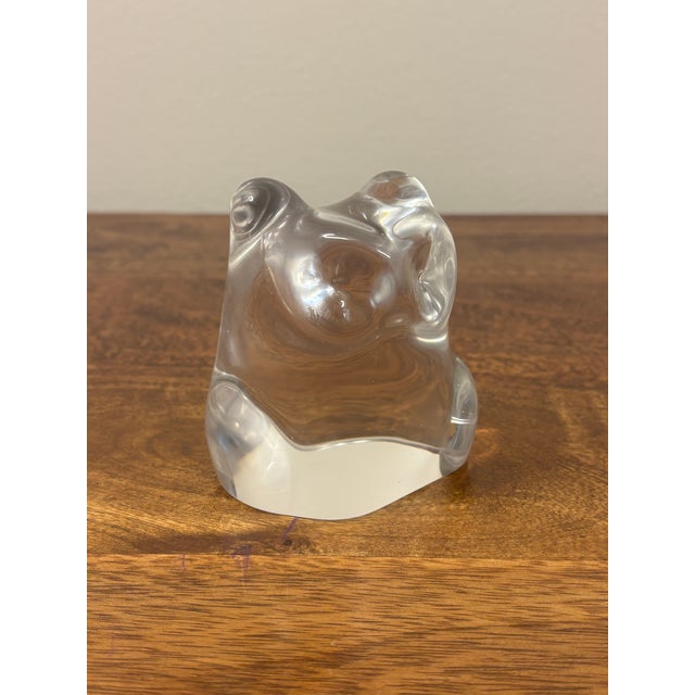 Mid-Century Modern Vintage Mid-Century Modern Swedish Art Glass Owl Sculpture, Signed For Sale - Image 3 of 7