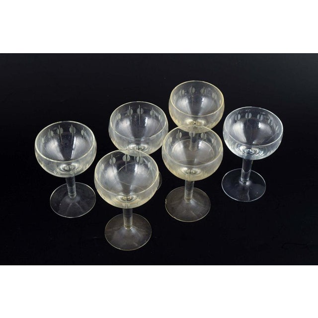Per Lütken for Holmegaard. Kirsten Piil. 6 sherry wine glasses, ca. 1950/60s. Designed by Per Lütken in 1956. Mouth-blown...