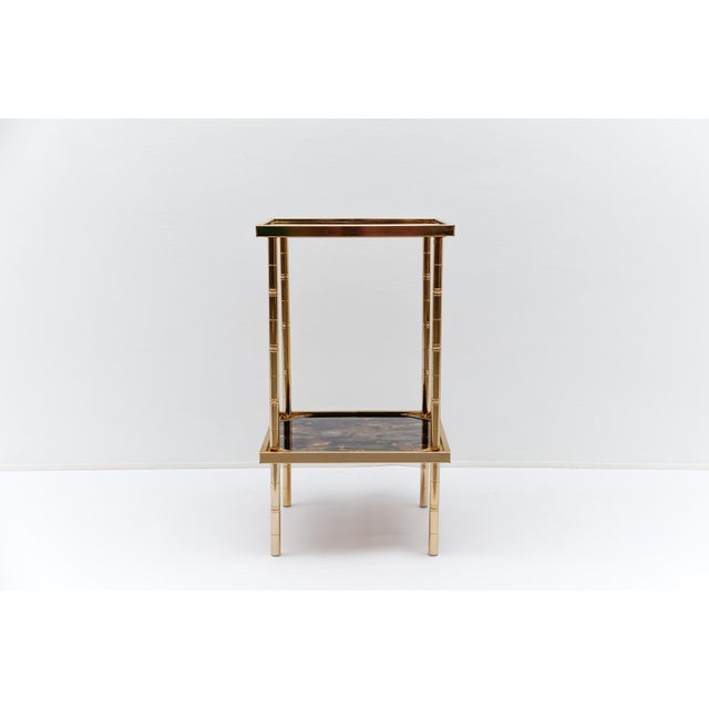 1960s Italian Hollywood Regency Brass and Bamboo Side Table, 1960s For Sale - Image 5 of 9