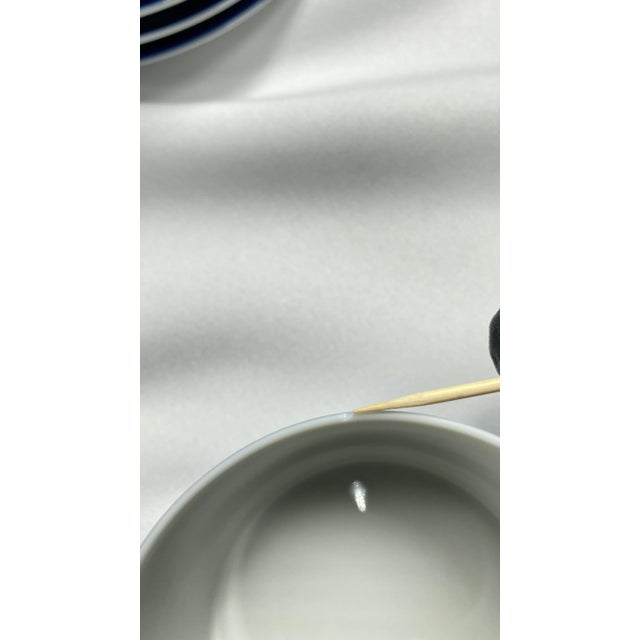 Fitz and Floyd 1970s Fitz & Floyd Imperial Dynasty Blue Coffee Cups & Saucer Set- 16 Pieces For Sale - Image 4 of 8