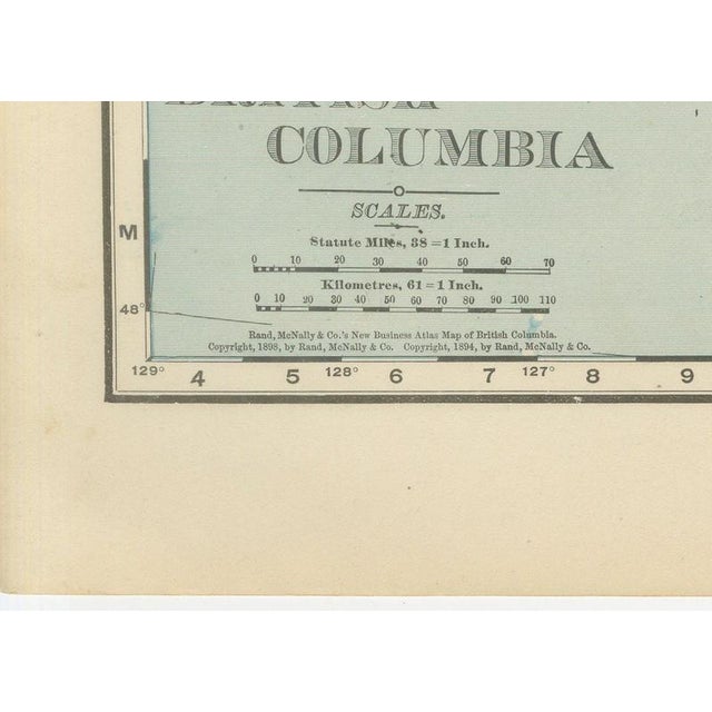 Black Antique Map of British Columbia with Queen Charlotte Islands, 1899 For Sale - Image 8 of 12