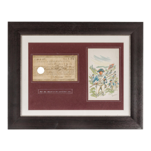 1780s American Revolutionary War Bond, State of Connecticut in Black Frame