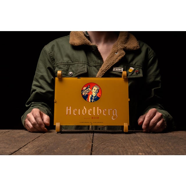 c. 1950s-1960s; Columbia Breweries Inc. - Tacoma, WA Illuminated countertop advertising display in a bold mustard-yellow...