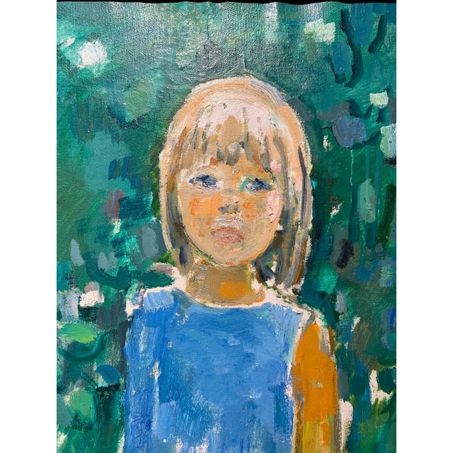 Gleb Savinov, Little Girl in the Garden Flowers, 1990s For Sale - Image 4 of 8