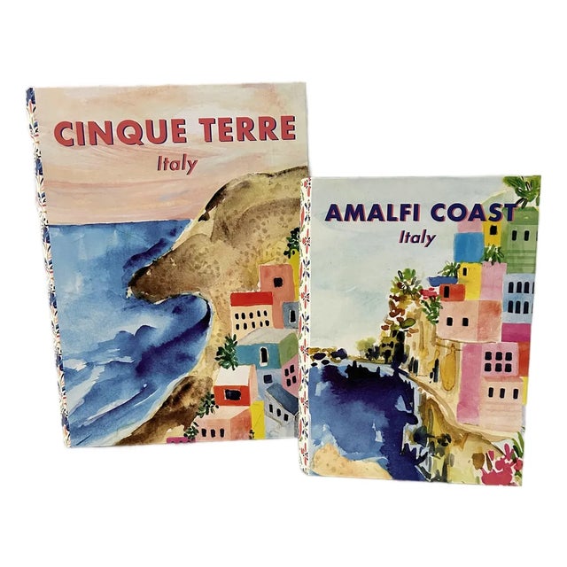 Italian Coast Faux Book Storage Boxes, a Pair For Sale