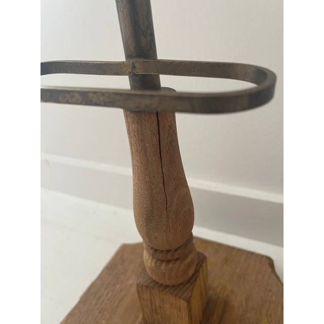 Late 20th Century Late 20th Century Pair of Vintage Brass Stands on Wood Bases For Sale - Image 5 of 11