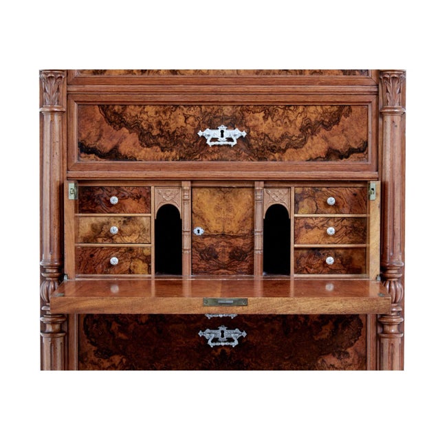 Tall Antique Chest of Drawers in Burr Walnut For Sale - Image 6 of 14