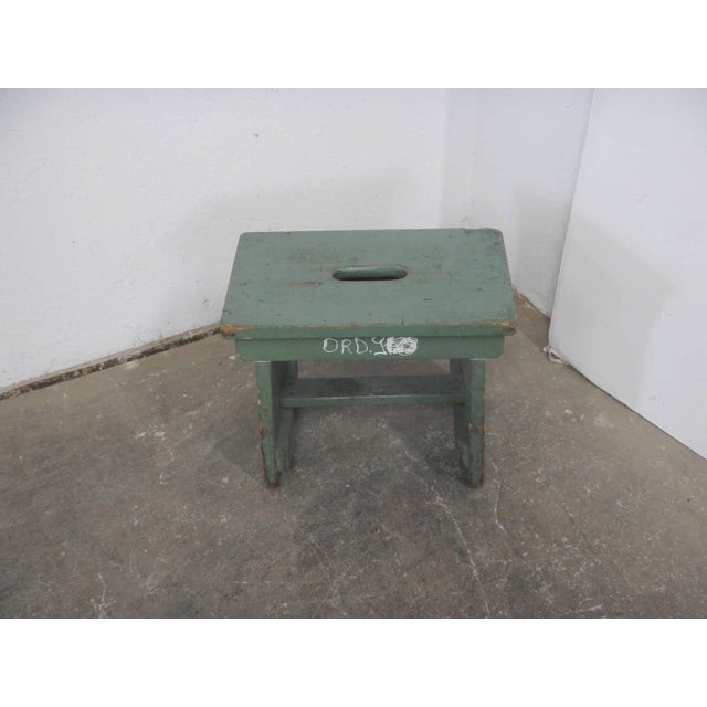 Forest Green Fir Wood Stool, 1960s For Sale - Image 8 of 8