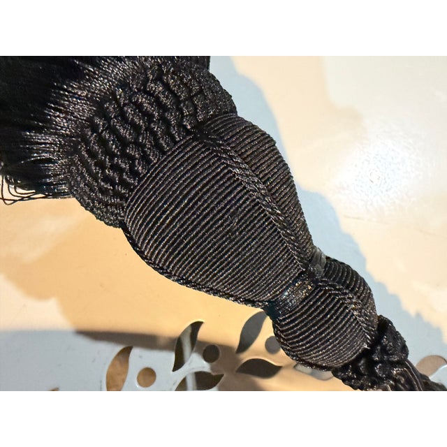 Pair of Black 30 Inch Drapery Tie Back Tassels For Sale - Image 4 of 6