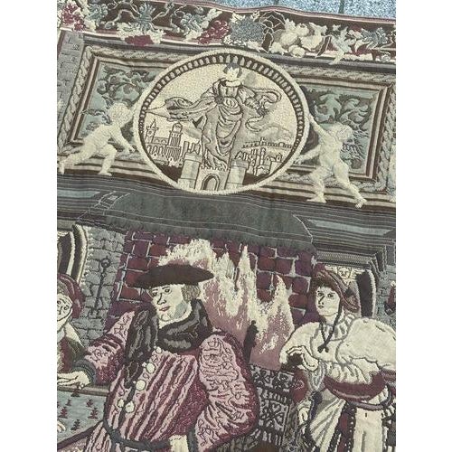 Mid-Century French Aubusson Style Jacquard Tapestry, 1960s For Sale - Image 6 of 18