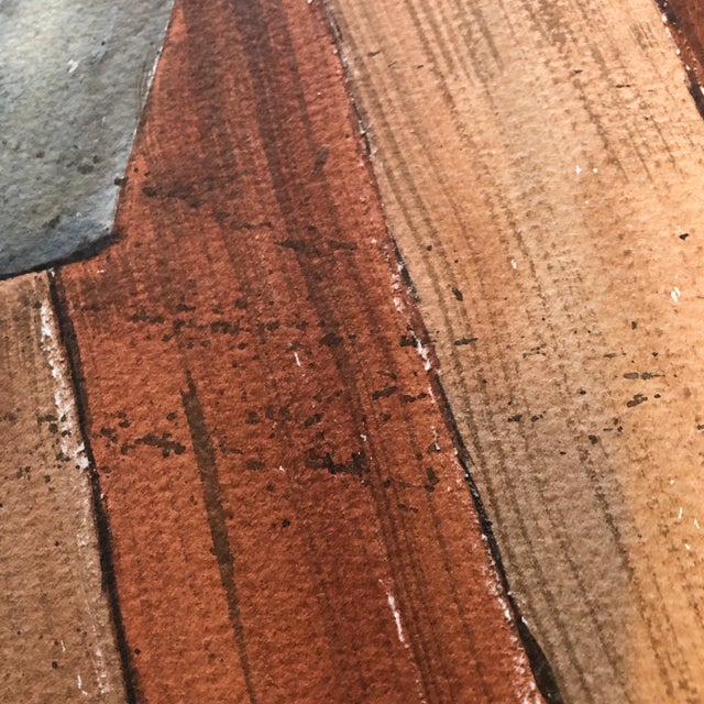 Realism Original Vintage Realistic Still Life With Bucket Watercolor Painting For Sale - Image 3 of 5