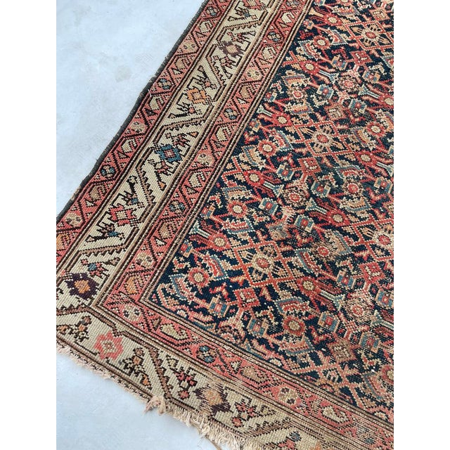 1930s Antique Persian Malayer with Aubergine & Denim Blue Rug 4 x 6.4 For Sale - Image 5 of 9