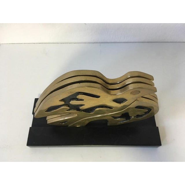 Postmodern Kinetic Bronze Sculpture of Dove by Bruno Chersicla, 1980s For Sale - Image 3 of 18
