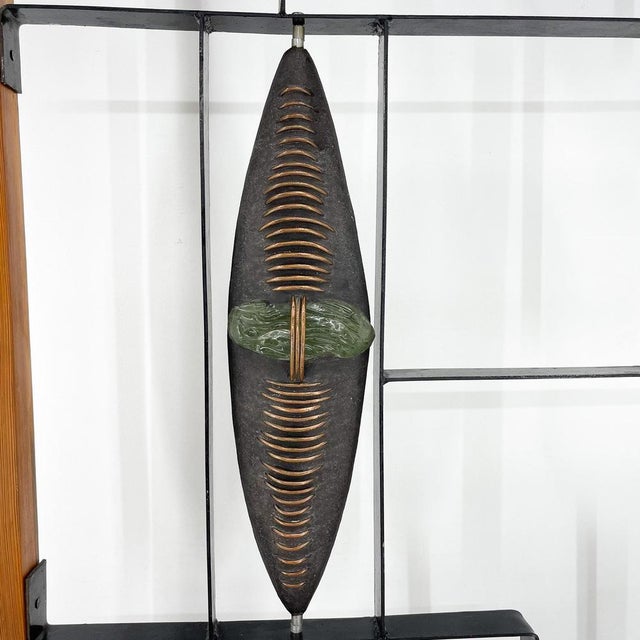 Art Wall Unit or Room Divider with Sculpture by Jelínek, 1960s For Sale - Image 17 of 18