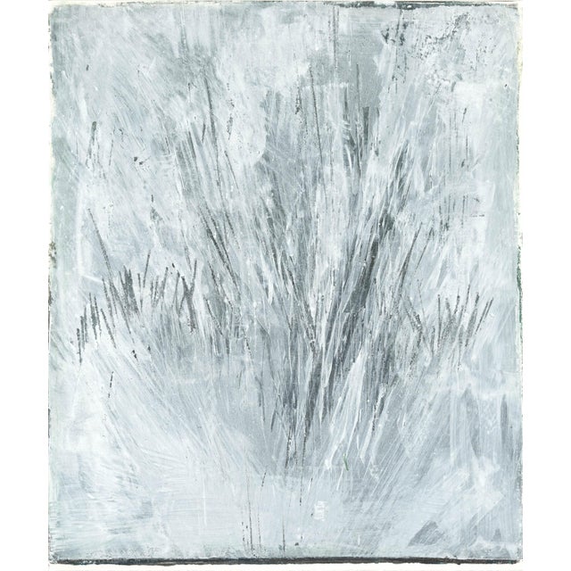 Seagrass 02, Original Abstract Paintings by Carrie Bergey, White Black Green Grey For Sale