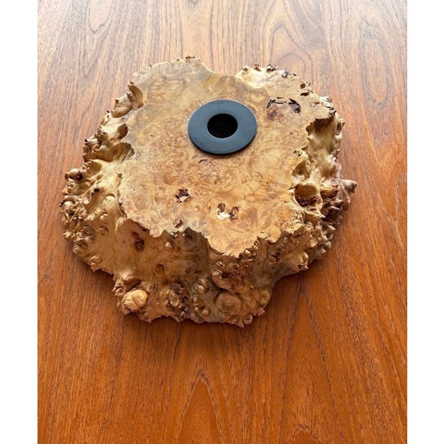 Minimalism Vintage Large Natural Burl Wood Ikebana Vessel For Sale - Image 3 of 7