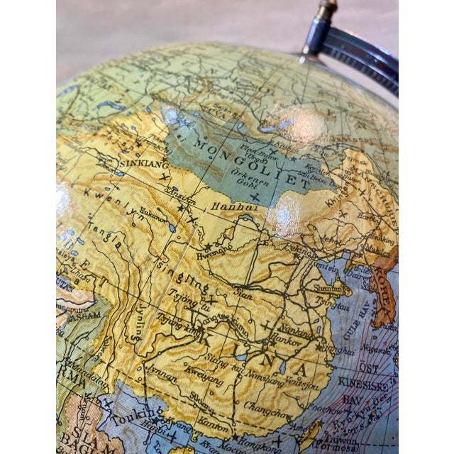 Vintage Rotatable World Globe For Sale - Image 9 of 15