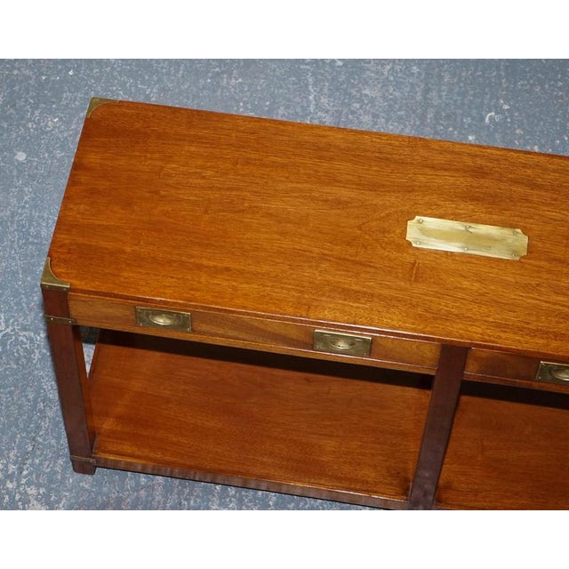 Vintage Military Campaign Console Table by London Kennedy for Harrods For Sale - Image 11 of 18