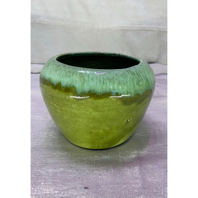 Mid 20th Century California Ware Green Drip Glaze Planter Chairish