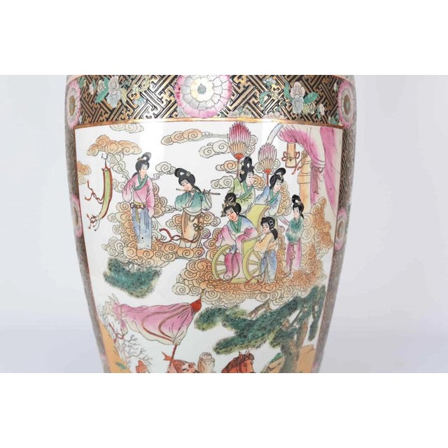 Large Vintage Chinese Canton Vase For Sale - Image 6 of 13