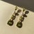 Modern Peridot & Pearl Drop Earrings Studs, Silver, Gold, Pair For Sale - Image 3 of 7