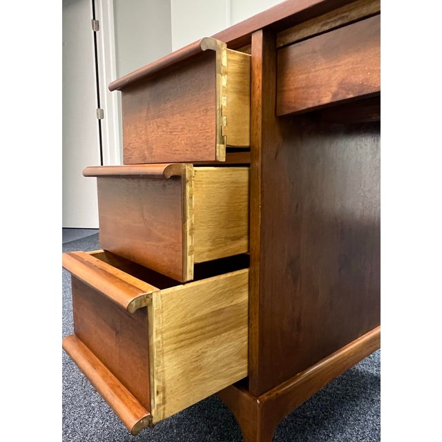 Brown Lane Mid Century Rhythm Walnut Desk For Sale - Image 8 of 10