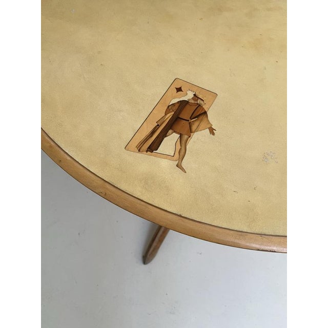 Mid-Century Modern Round Card Table, 1950s For Sale - Image 3 of 6