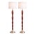 Vintage Sculptural Wood & Brushed Nickel Floor Lamps – Pair For Sale