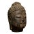 Authentic Hand-Carved Black Stone Antique Buddha Head From Japan Circa 1900 For Sale
