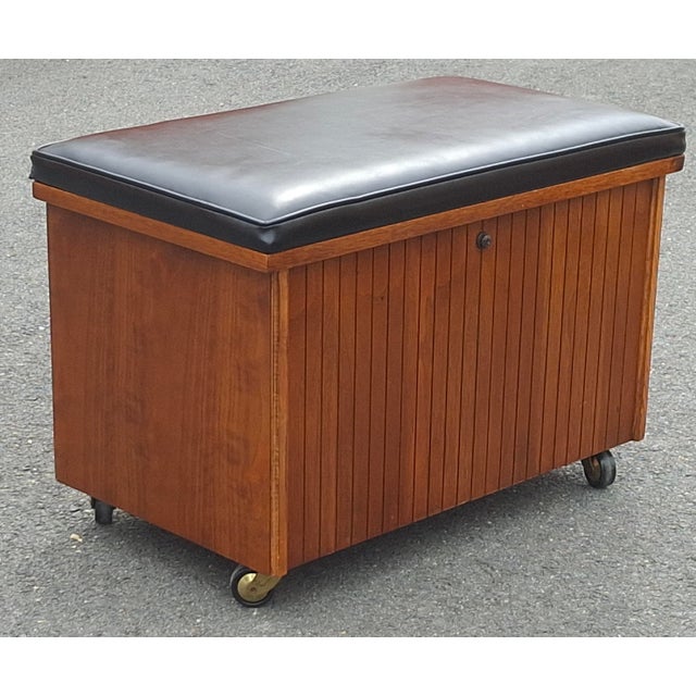 Lane Furniture Mid 20th Century Lane Furniture Sheet Music Cabinet and Bench For Sale - Image 4 of 11