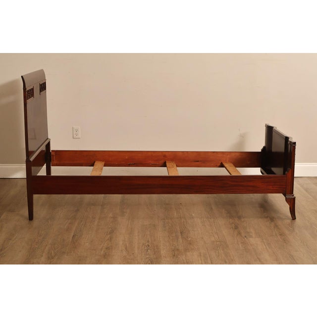 Pair of Vintage Flame Mahogany Twin Beds with Pierced Headboards, Circa 1940s For Sale - Image 18 of 18