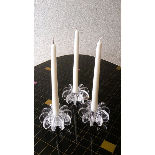 Glass Mid-Century Modern Candlesticks in Glass from Rosenthal, 1970s, Set of 3 For Sale - Image 7 of 7