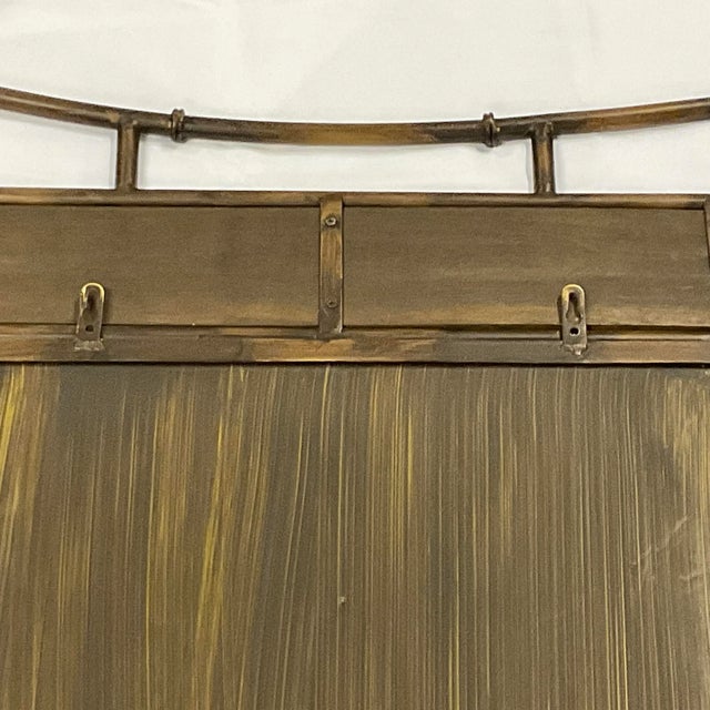 1980s Mid-Century Ming Style Chinoiserie Metal Faux Bamboo Wall Mirror For Sale - Image 9 of 10