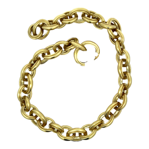 1980s Barry Kieselstein-Cord Vintage 18k Gold Sculptural Link Necklace, 217 Grams